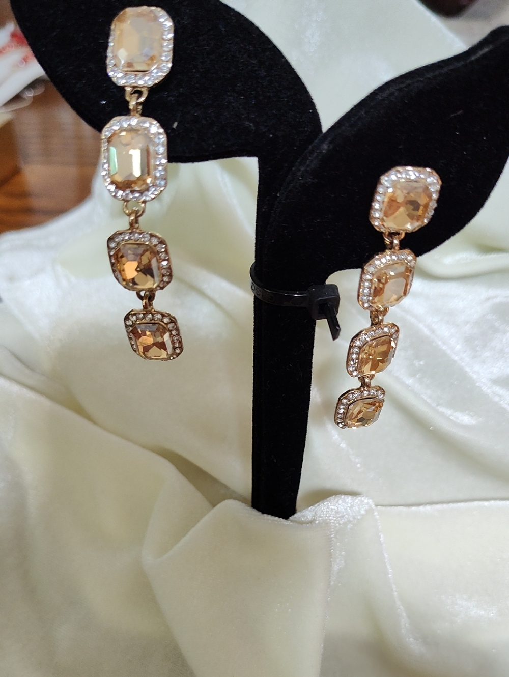 Champagne Crystal Cascade Drop Earrings - Women Jewelry